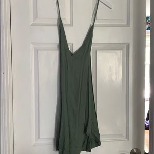 army green free people slip dress